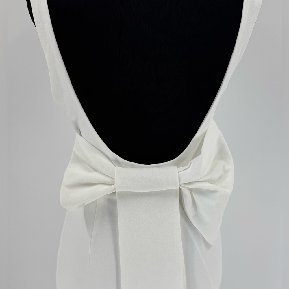 Lulus Loving Fate White Bow Square Neck Backless Maxi Long Dress, Size S, NWOT - Picture 9 of 15